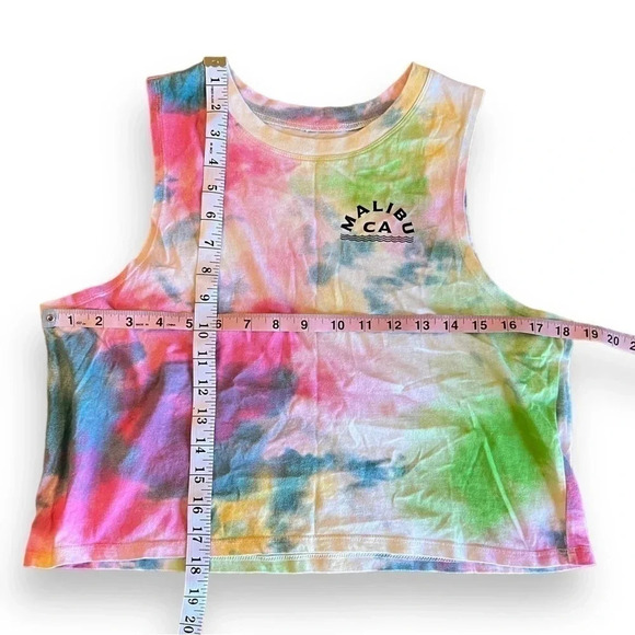 Cold Crush Malibu Retro 80s 90s Tie Dye Cropped Tank Top Size Small - Picture 3 of 3